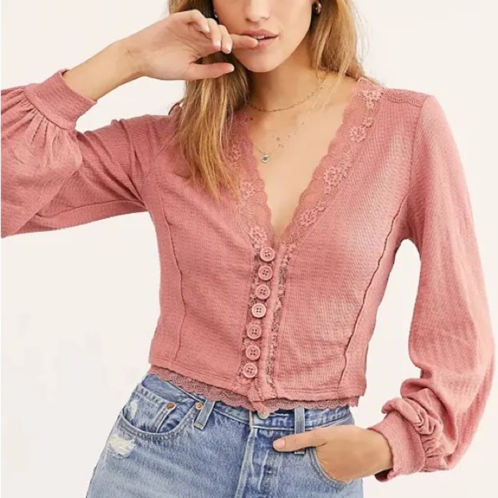 Free People Tops | Free People Run With Me Cardi small | Color: Pink